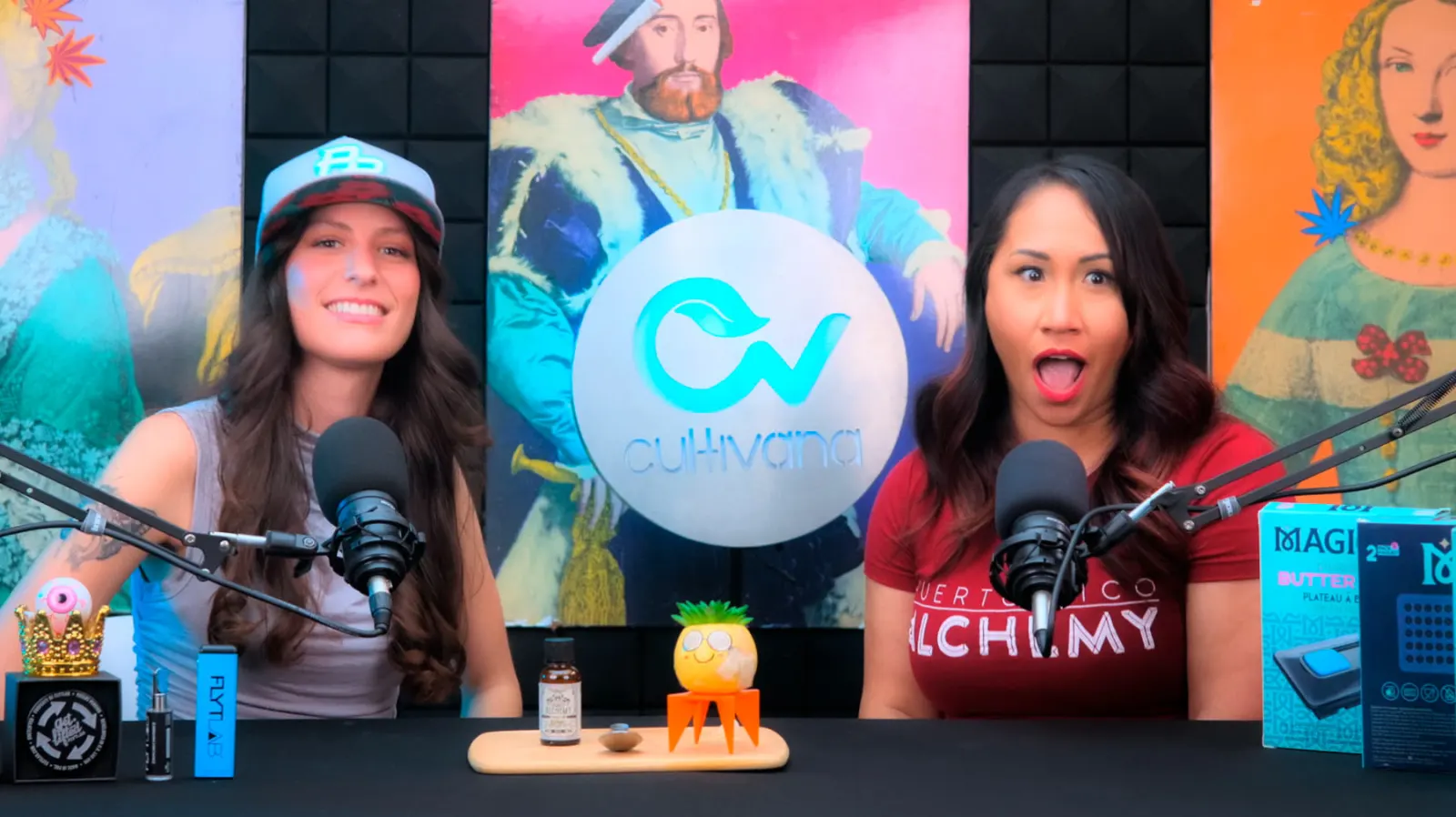 La mesa de TerpTalk en el estudio de Cultivana Media